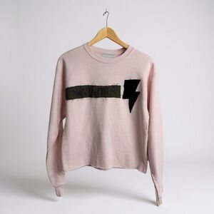 Unemployed Denim Nantucket Lighting Bolt Pink Sweatshirt NWT